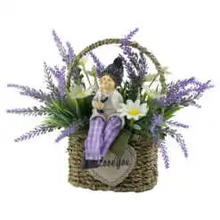 Aranjament floral cu figurina Lavanda