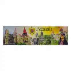 Magnet frigider din plastic Romania 17x5 CM