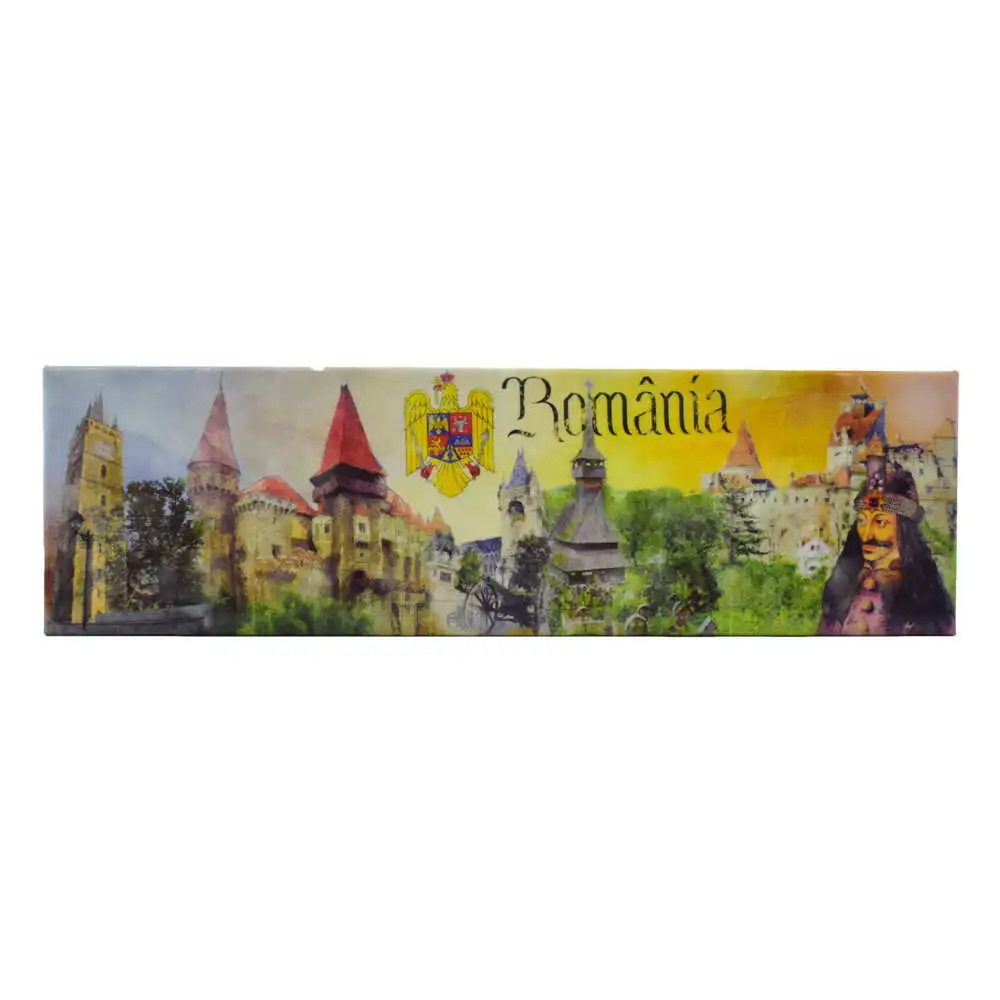 Magnet frigider din plastic Romania 17x5 CM Magnet frigider din plastic Romania 17x5 CM