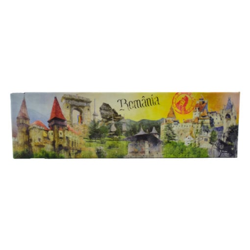 Magnet frigider din plastic Romania 17x5 CM