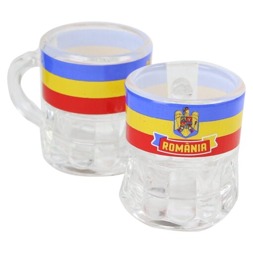 Pahar din sticla pentru snaps - Stema Romaniei