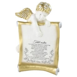 Placheta din ipsos cu ingeras "Binecuvantarea casei/Tatal nostru" 17x27 CM