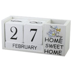 Calendar perpetuu din lemn 19x9 CM - Home sweet home