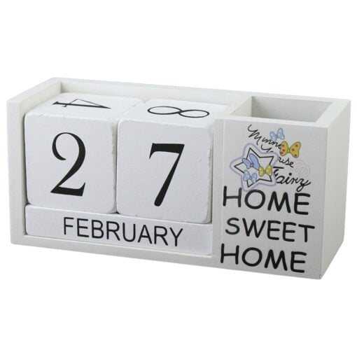 Calendar perpetuu din lemn 19x9 CM - Home sweet home