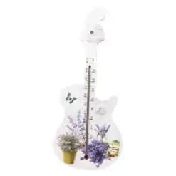 Termometru din lemn Chitara 26 CM Lavanda