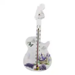 Termometru din lemn Chitara 26 CM Lavanda