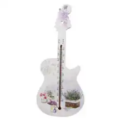 Termometru din lemn Chitara 26 CM Lavanda