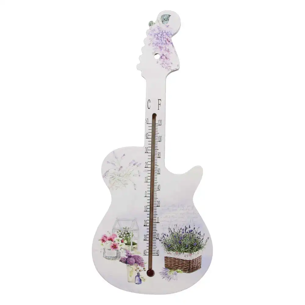 Termometru din lemn Chitara 26 CM Lavanda