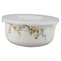 Set 3 boluri din sticla opal cu capac plastic 14/16.5/19 CM