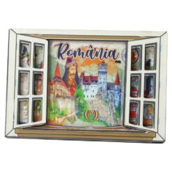 Magnet frigider din lemn "Romania" 8.5x6 CM