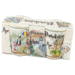 Set 2 pahare din sticla "Romania"