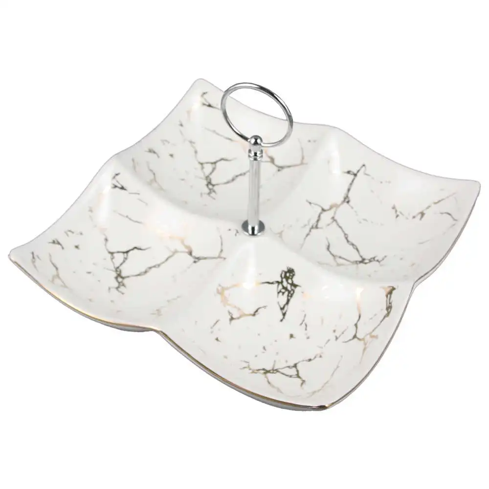 Platou din ceramica cu 4 compartimente 22x22 CM Platou din ceramica cu 4 compartimente 22x22 CM