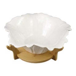 Fructiera din ceramica cu suport bambus 28x11 CM