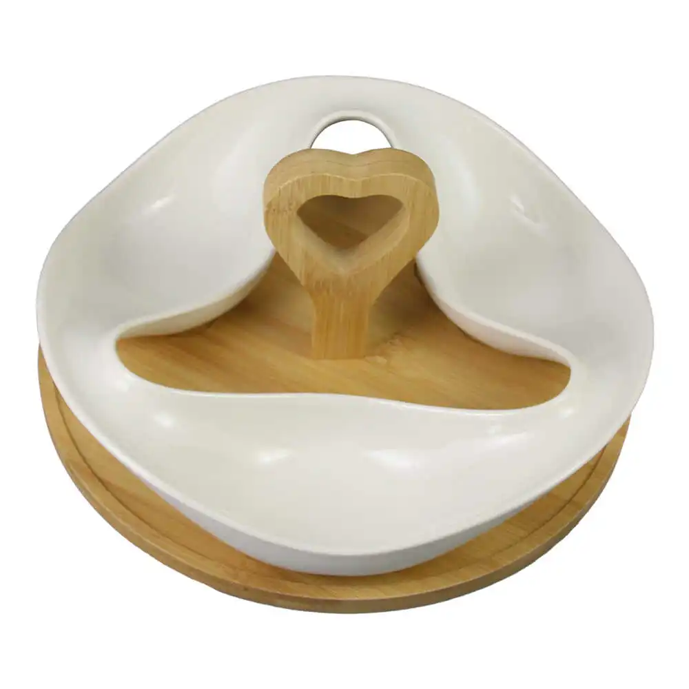 Tava din ceramica cu 3 compartimente Tava din ceramica cu 3 compartimente