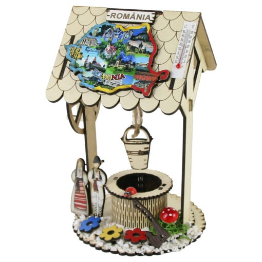 Decor lemn Fantana "Romania" 12x20 CM