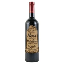 Vin rosu 750 ml "Nasi pentru o zi...." cu eticheta personalizata din pluta