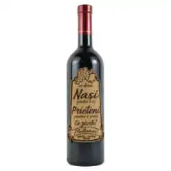 Vin rosu 750 ml "Nasi pentru o zi...." cu eticheta personalizata din pluta