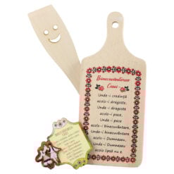 Set ustensile bucatarie din lemn cu magnet frigider "Binecuvantarea Casei"