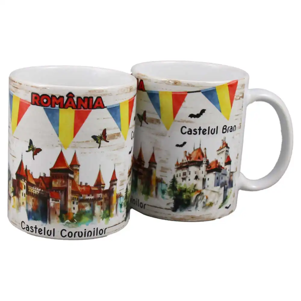 Cana din ceramica Castele din Romania 330 ml Cana din ceramica Castele din Romania 330 ml
