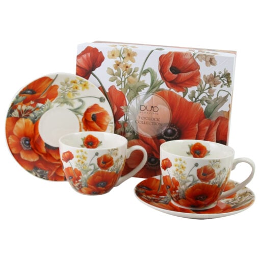 Set 2 cesti espresso cu farfurii