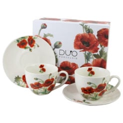 Set 2 cesti espresso cu farfurii