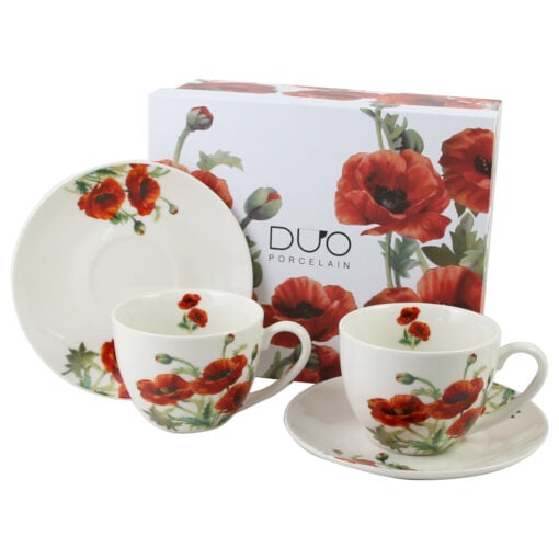 Set 2 cesti espresso cu farfurii