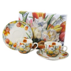 Set 2 cesti espresso cu farfurii