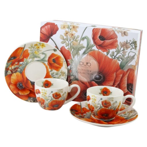 Set 2 cesti espresso cu farfurii