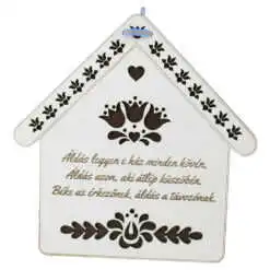 Decor usa din lemn Casuta "Aldas legyen e haz minden koven"