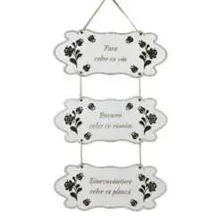 Decor usa din lemn Casuta "Pace celor ce vin..."