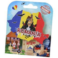 Magnet decorativ Harta Romaniei din lemn 9x6.5 CM