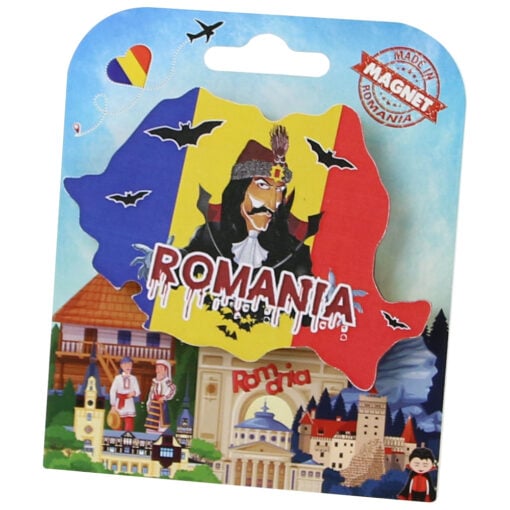 Magnet decorativ Harta Romaniei din lemn 9x6.5 CM