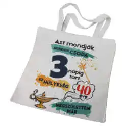 Sacosa textil "40 eve megszulettem mar"