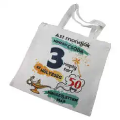 Sacosa textil "50 eve megszulettem mar"