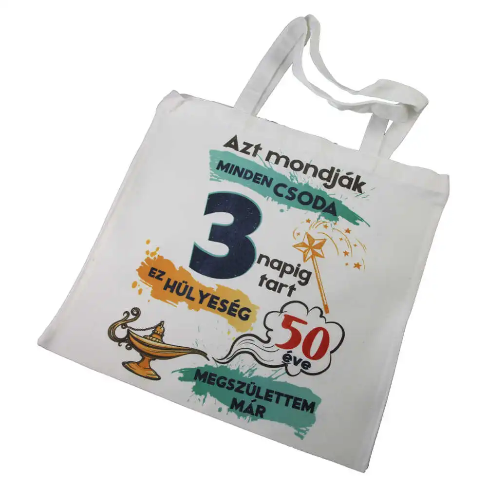 Sacosa textil "50 eve megszulettem mar" Sacosa textil "50 eve megszulettem mar"