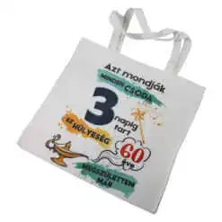 Sacosa textil "60 eve megszulettem mar"