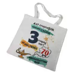 Sacosa textil "70 eve megszulettem mar"