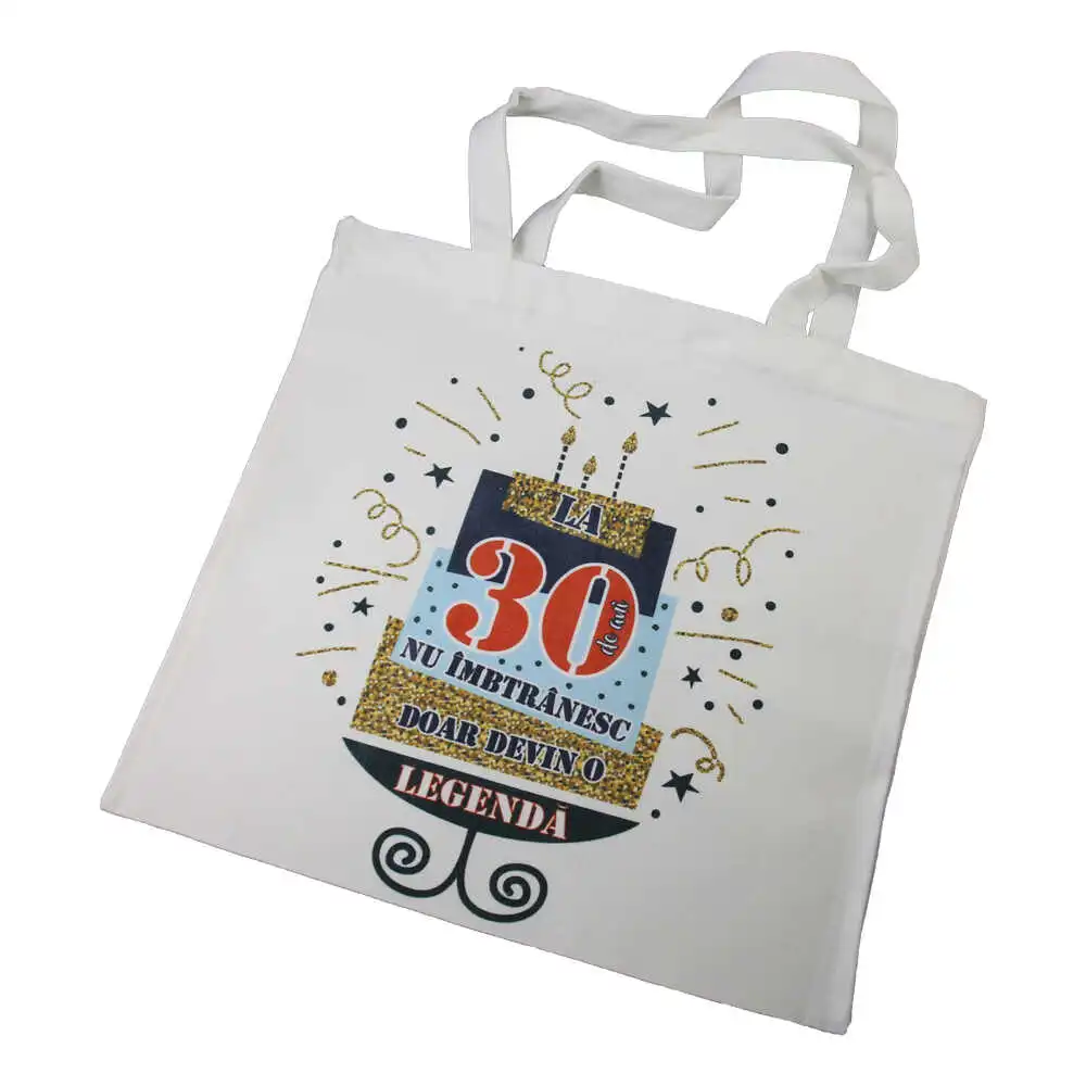 Sacosa textil "La 30 de ani nu imbatranesc Sacosa textil "La 30 de ani nu imbatranesc