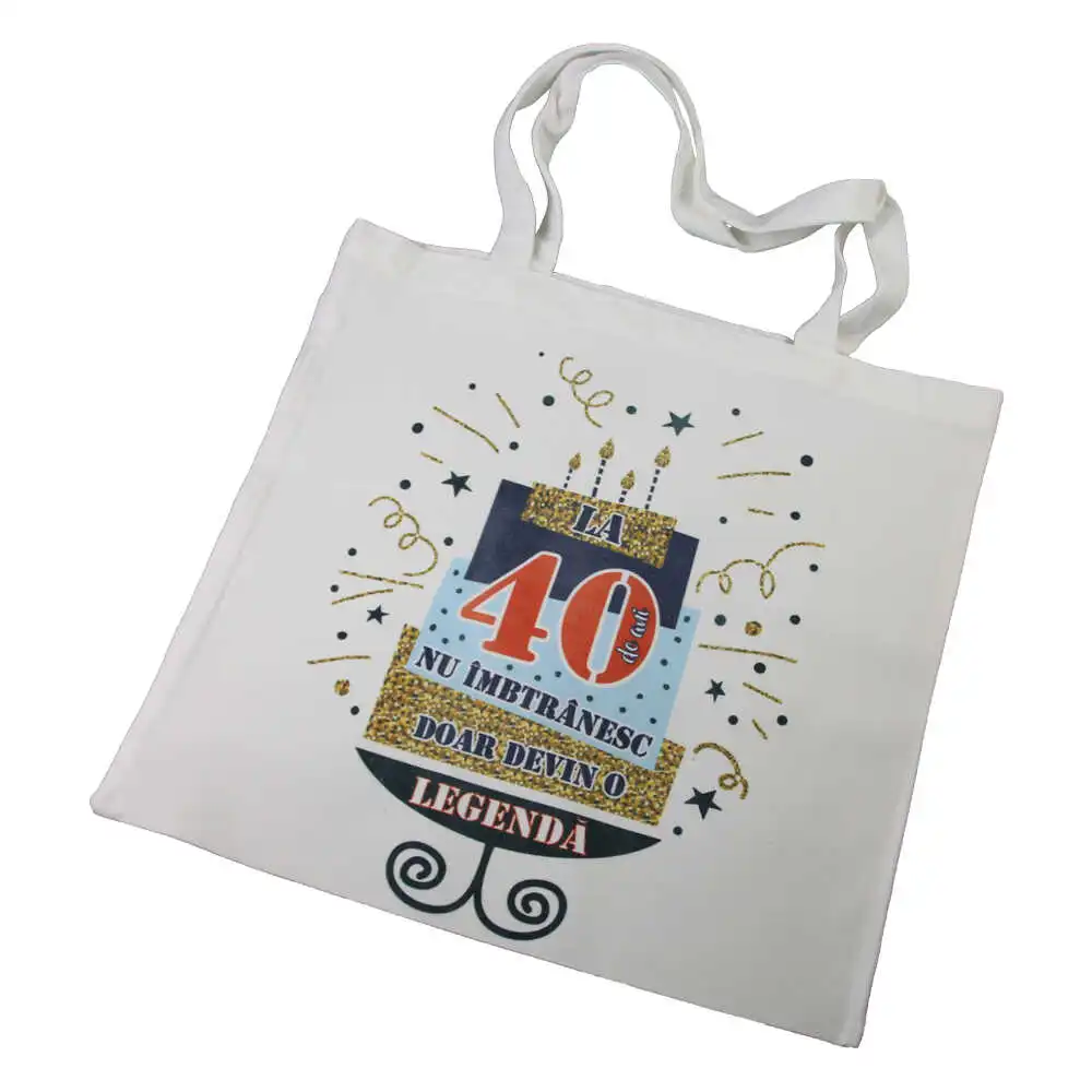 Sacosa textil "La 40 de ani nu imbatranesc