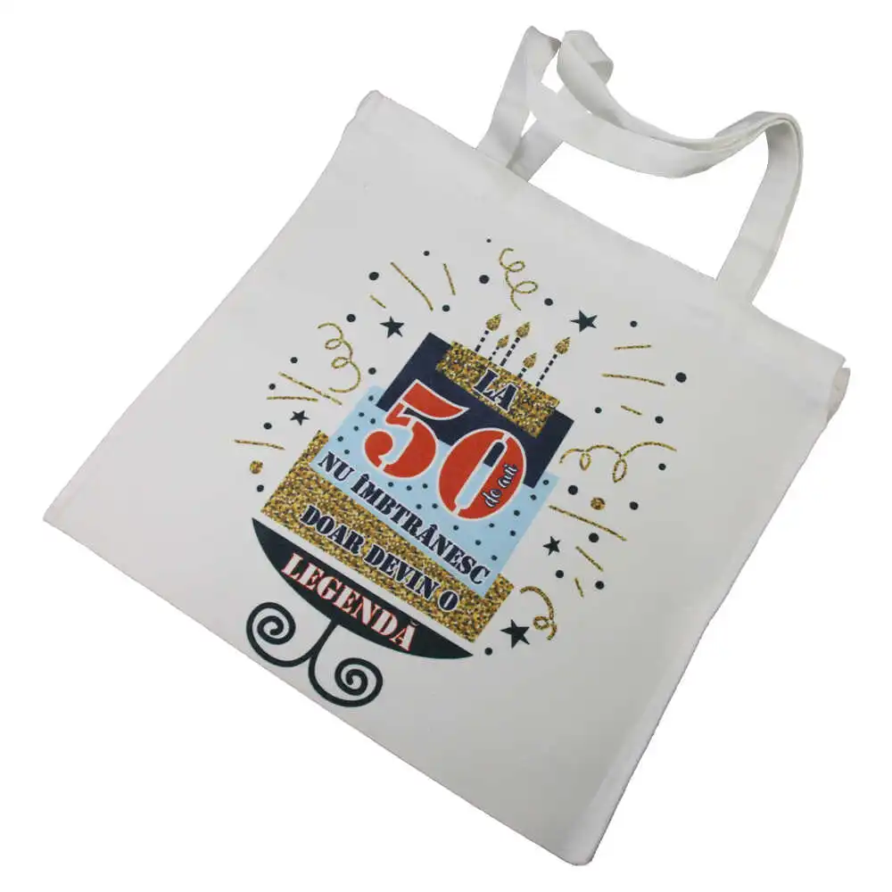 Sacosa textil "La 50 de ani nu imbatranesc