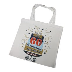 Sacosa textil "La 60 de ani nu imbatranesc