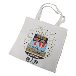 Sacosa textil "La 70 de ani nu imbatranesc