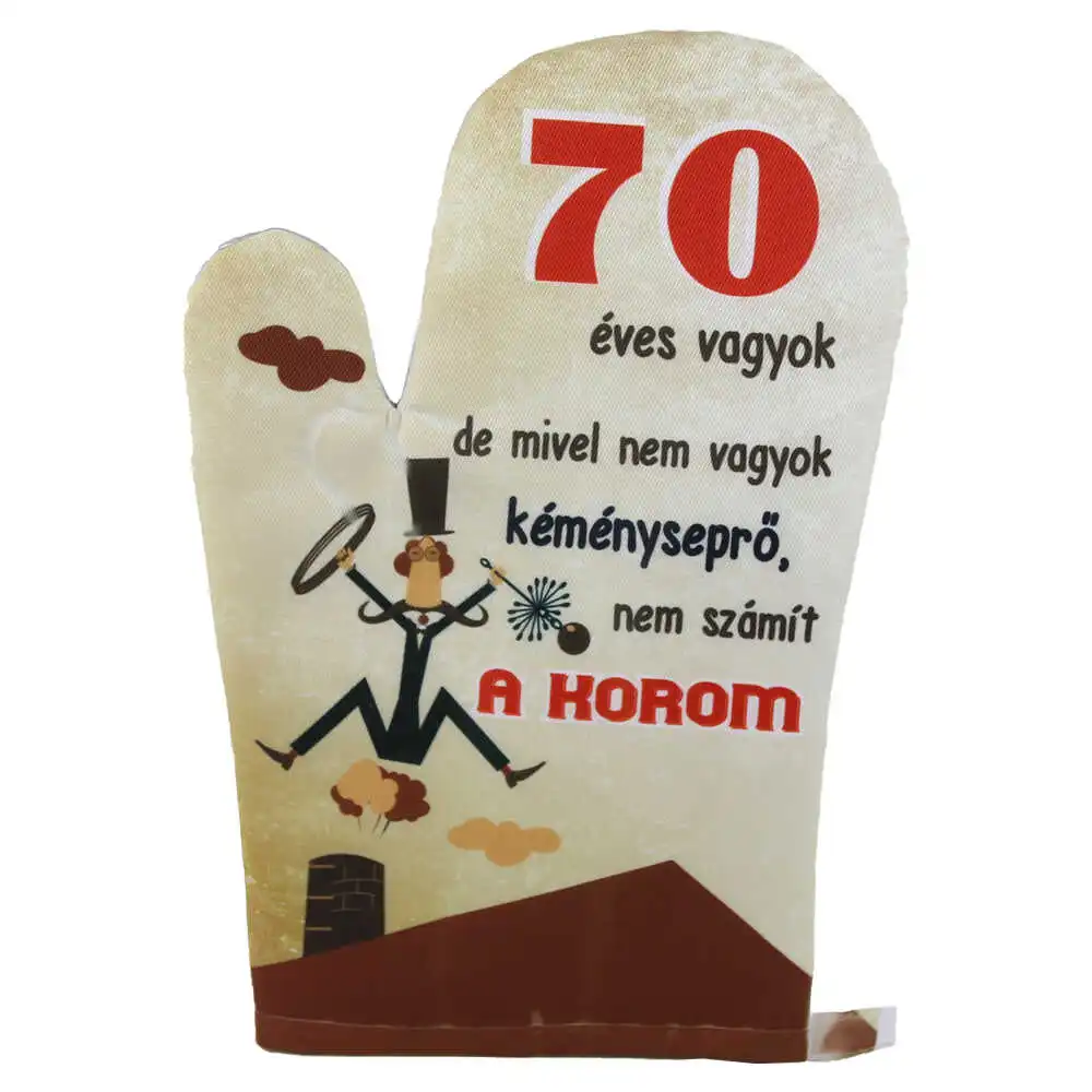 Manusa de bucatarie "70 eves vagyok..." Manusa de bucatarie "70 eves vagyok..."