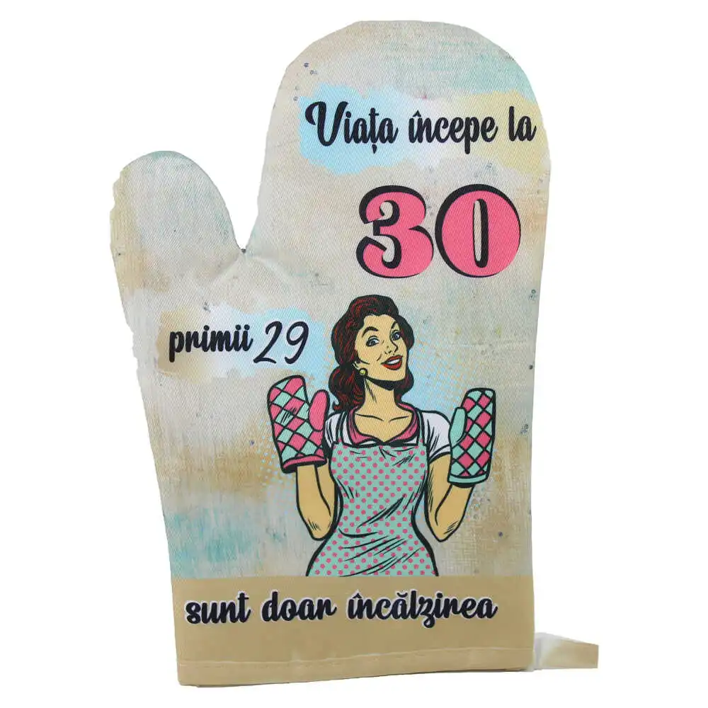 Manusa de bucatarie "Viata incepe la 30 ..." Manusa de bucatarie "Viata incepe la 30 ..."