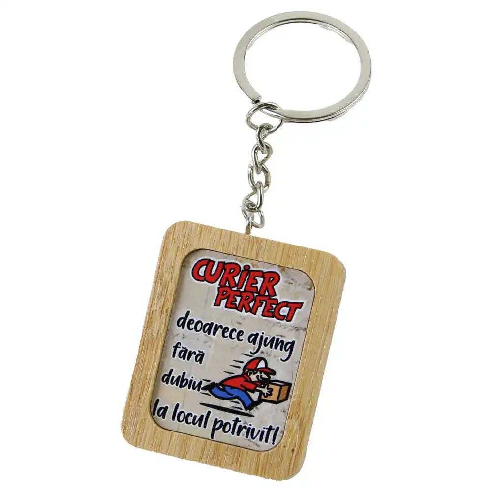 Breloc din bambus "Curier Perfect" Breloc din bambus "Curier Perfect"