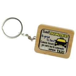 Breloc din bambus "Sunt Taximetrist..."