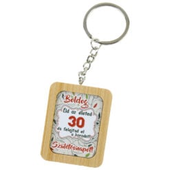 Breloc din bambus "30. Szuletesnap"