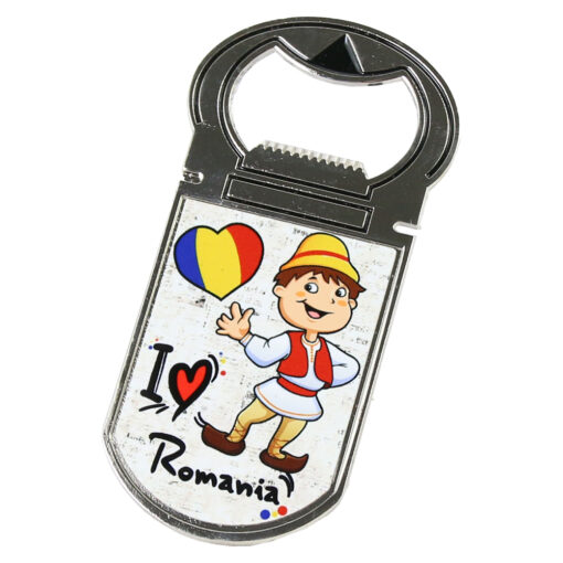 Desfacator sticle cu magnet "I Love Romania"