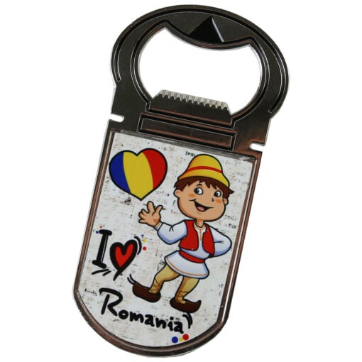 Desfacator sticle cu magnet "I Love Romania"