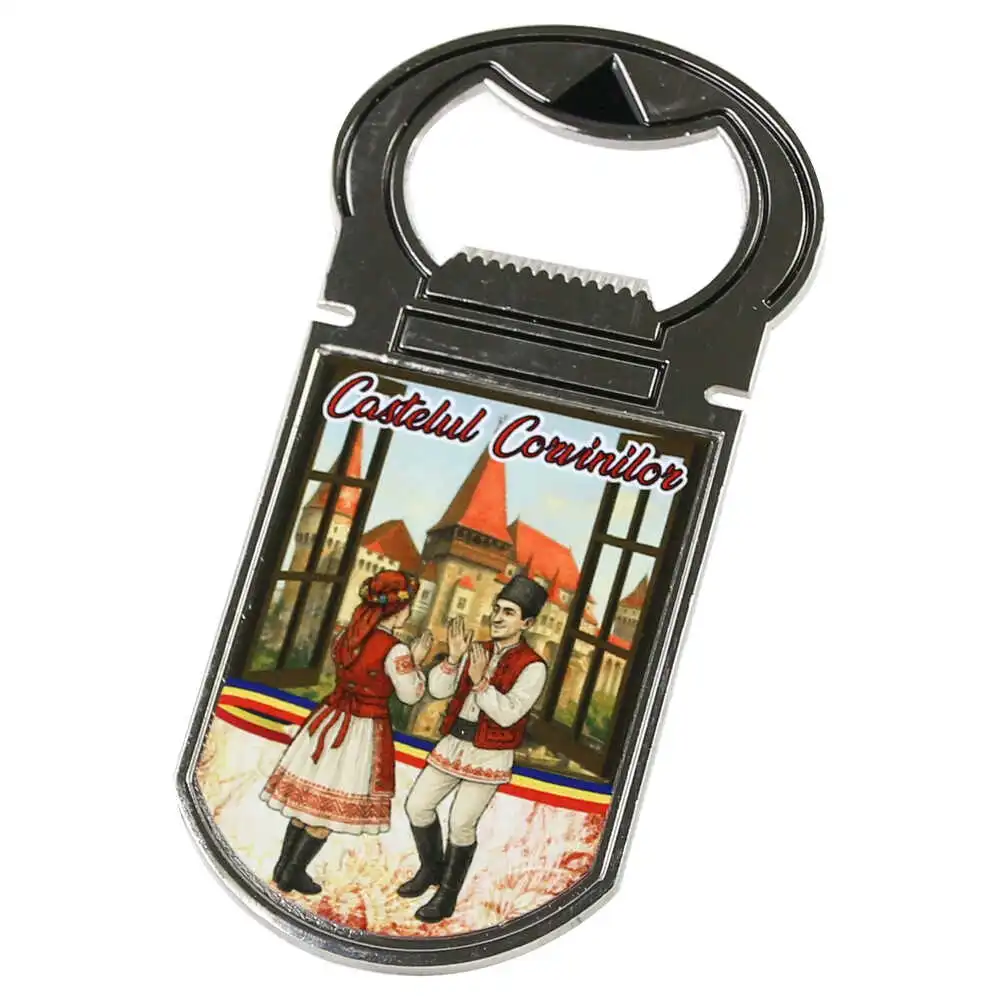 Desfacator de sticle cu magnet Castelul Corvinilor 4 x 9 cm